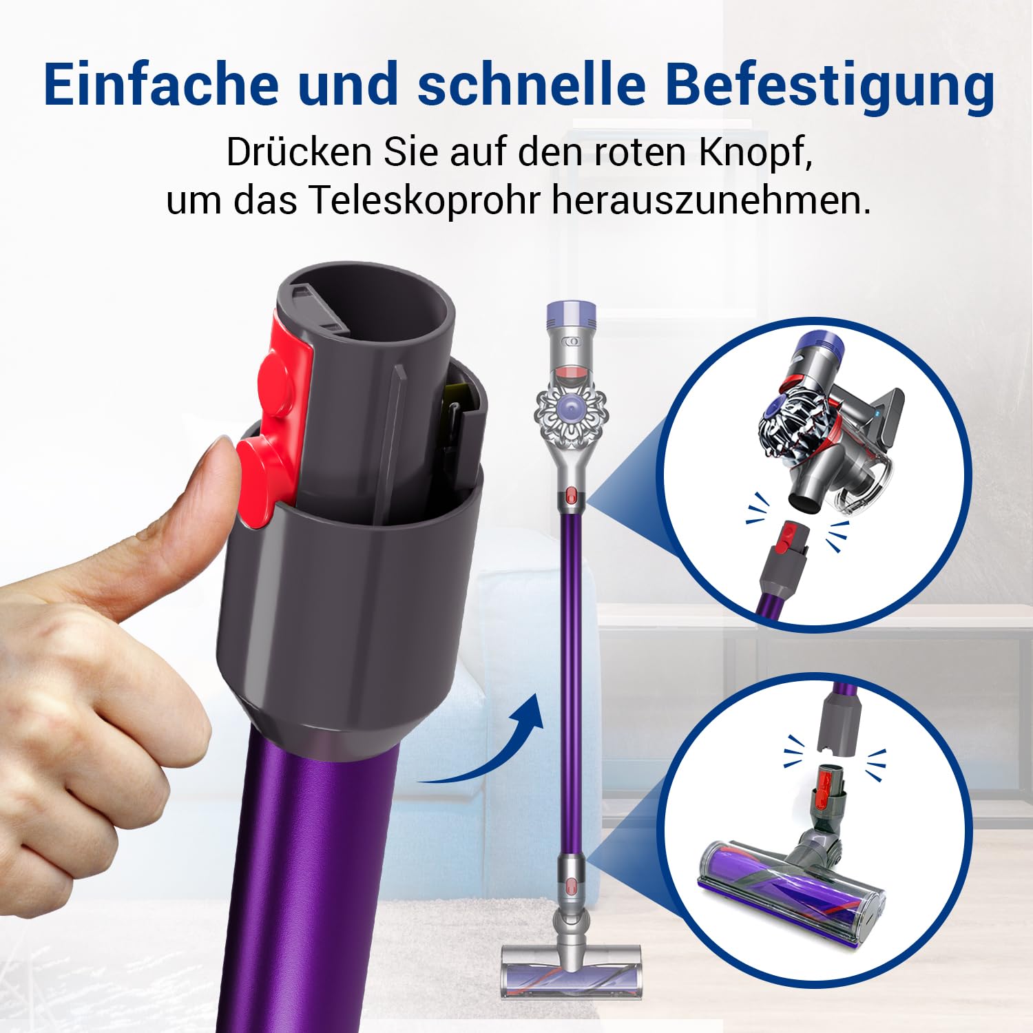 VIOKS Tubo de aspiradora de repuesto para tubo Dysоn 967477-04 para V7, V8, V10, V11, SV10, SV11, SV11, SV12 - Dysоn Aspiradora Tubo de Extensión