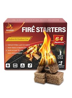 Fire Starter Easy-Burning Fire Starter Squares for Wood Stoves Campfires Grill Pit and Fireplace Natural Waterproof BBQ Fire
