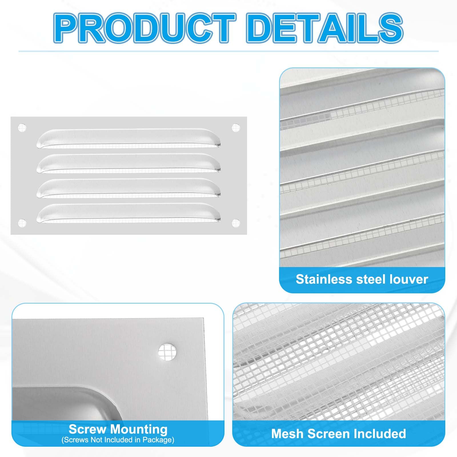 PATIKIL 4x8 Inch Aluminum Vent Cover - Image 3
