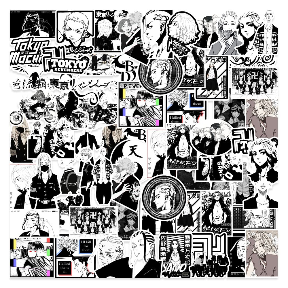 ☆美品☆シャツ感覚も❕【ライトアウターでも♪インナーでも♪】転写ステッカー❗黒系 Amazon.co.jp: for 東京リベンジャーズ ステッカー 黒白ステッカー 100