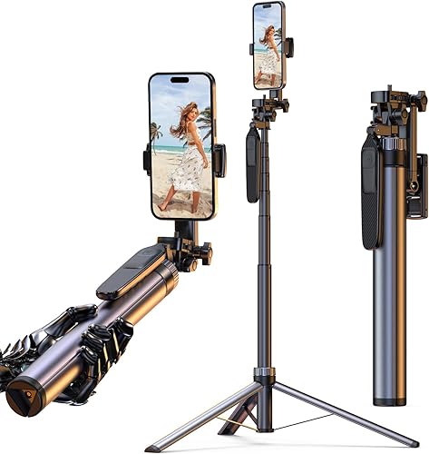 Miniatura 7 de ZZR SEVEN Trípode para iPhone, soporte para teléfono, selfie stick para iPhone con control remoto, soporte de teléfono para grabación compatible con