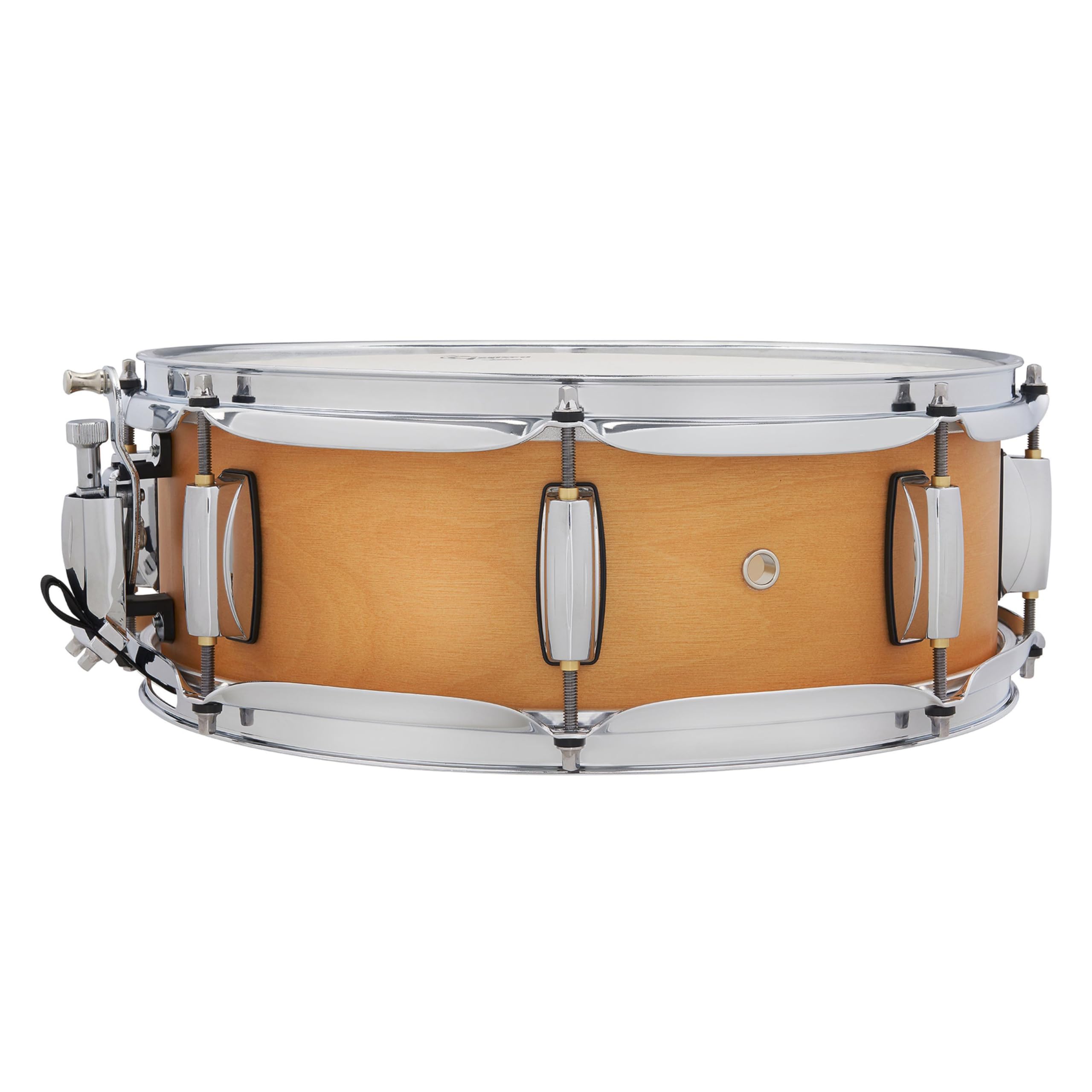 Gretsch Snare Drum - Full Range Birch - Größe 14 x 5" - 8-lagiger Birkenkessel - Satin Classic Finish Natur - 30° Kesselgratung - 2,5 mm Stahlspannreifen - S1-0514-BSC