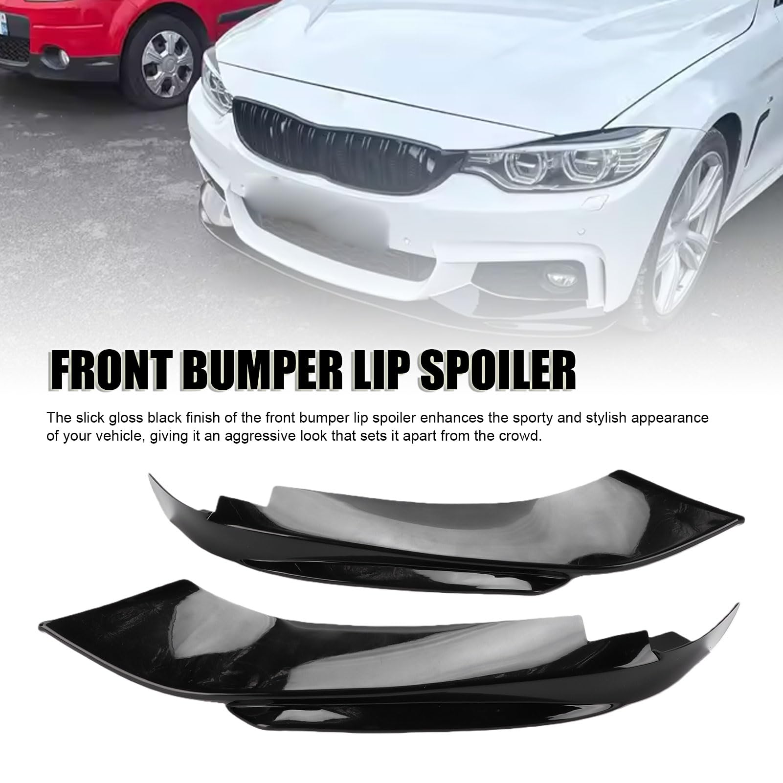 Akozon Spoiler Zderzaka Bocznego 22,8 Cala, Spoiler Zderzaka Przedniego Pasujący do Serii 4 F32 Coupe F33 Cabrio Convertible F36 Gran Coupe o Aerodynamicznym Kształcie