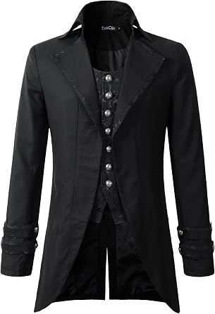 Mens Gothic Morning Jacket Tailcoat Steampunk Victorian