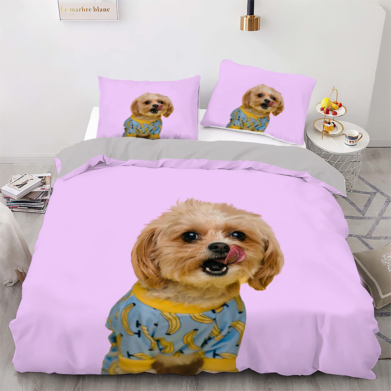 Housse de couette 240x260 cm tissage 110g/㎡ microfibre résistante avec fermeture éclair