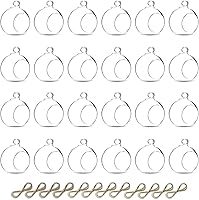 Vista 10 de Nuptio 12 portavelas colgantes para velas de té, mini portavelas de vidrio de 2.36 pulgadas de diámetro, adornos de jardín, portavelas para Navidad