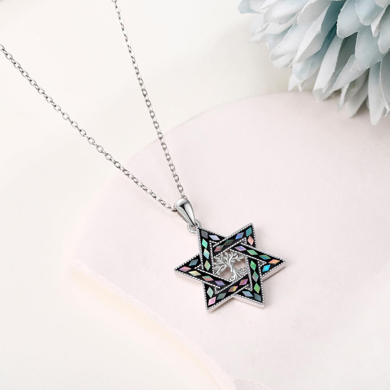 Celtic Necklace 925 Sterling Silver Star of David/Trinity Knot/Claddagh Cross/Mjolnir Thors Hammer Pendant Necklace Jewish Scottish Irish Viking Norse Pagan Nordic Jewelry Gifts for Women Men - Image 5