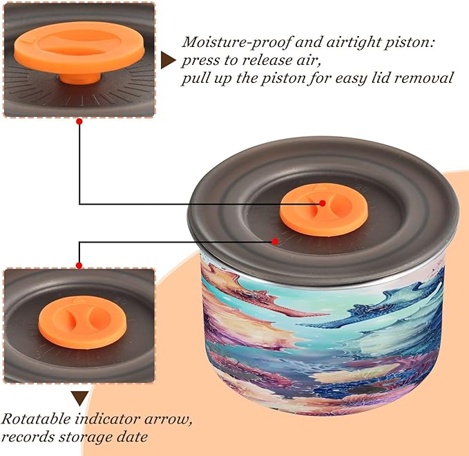 Almacenador de Alimentos ALAZA Seahorse Coral Reef 17 oz Acero Inoxidable miniatura 5