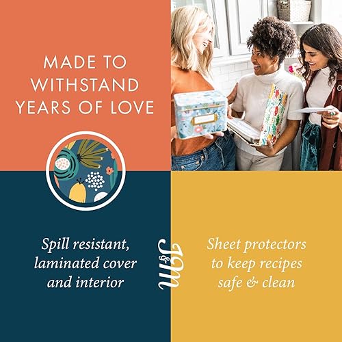 Miniatura 4 de Jot & Mark Juego de mini carpetas organizadoras de recetas de 8.5 x 5.75 pulgadas (floral de jardín)