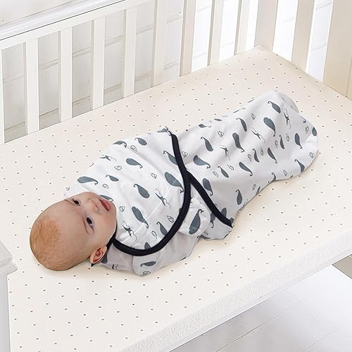 Miniatura 4 de Manta para envolver al bebé, paquete de 2 mantas para recién nacidos de 0 a 3 meses, tamaño pequeñomediano fácil de cambiar, saco de envolver para