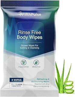 XL Adult Body Wipes for Women and Men - 1 Pack of 8 Travel Cleansing Wipes - 10x10 Large for Camping, Gym, Travel, and More