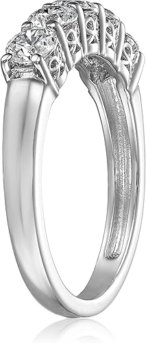 Miniatura 2 de Tienda Collection Anillo de cinco piedras de plata de ley con circonita cúbica de corte redondo con elementos infinitos