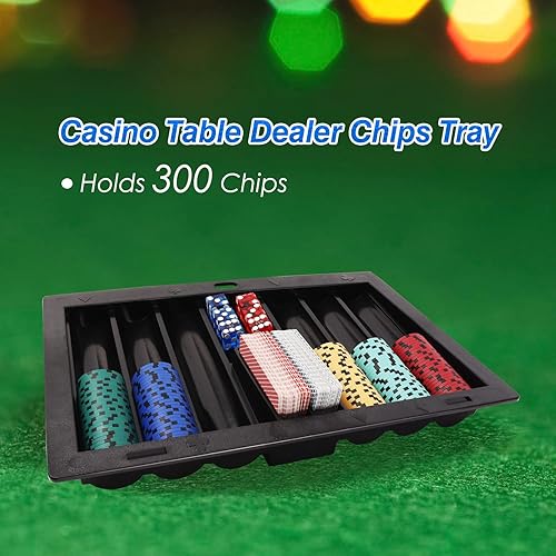 Miniatura 15 de Bandejas plásticas del microprocesador de la tabla del póker del casino del GSE, bandeja de las fichas de la tabla del distribuidor del estilo de 9