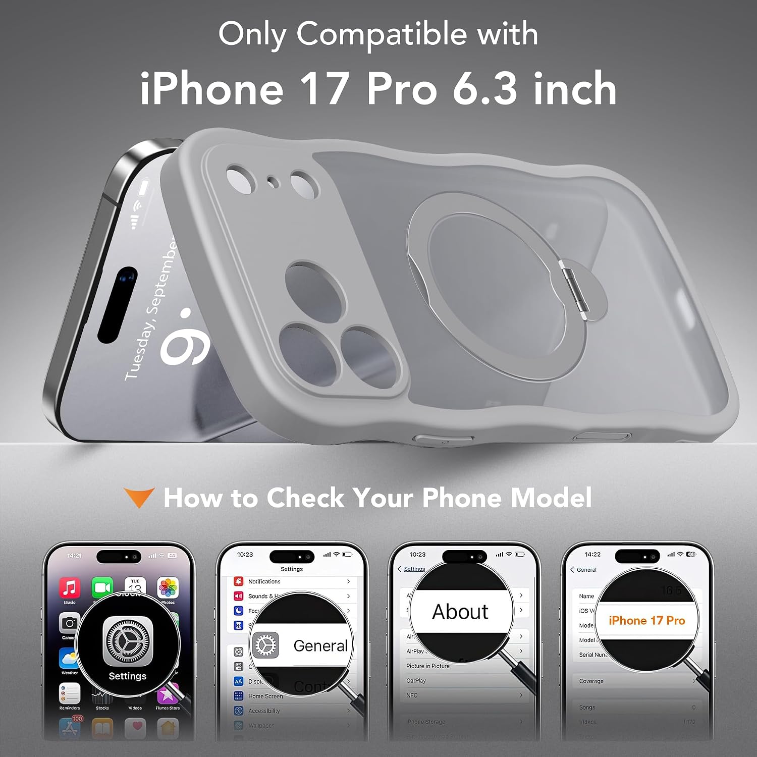 GolbinBox Magnetic for iPhone 17 Pro Case with 360° Stand for Women image 2