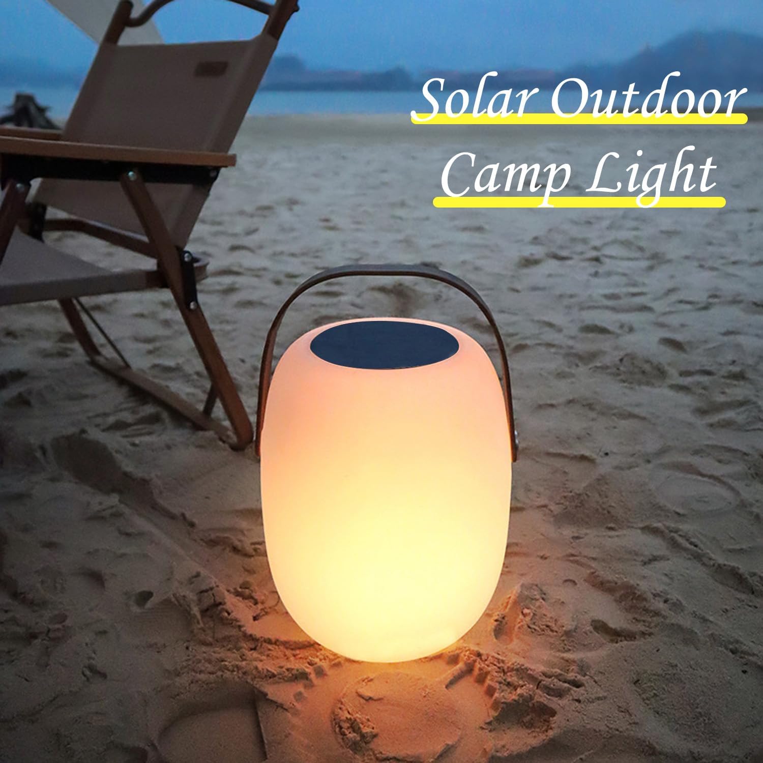 Portable Camping Lanterns Solar Powered,IP65 Waterproof Outdoor Lighting,Hanging Night Light for Party,Tent,Beach,Yard and Garden