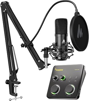 MAONO A04 Gen2 & P1 Studio Recording Equipment Include Interface & Microphone for Create