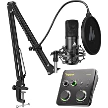 MAONO A04 Gen2 & P1 Studio Recording Equipment Include Interface & Microphone for Create