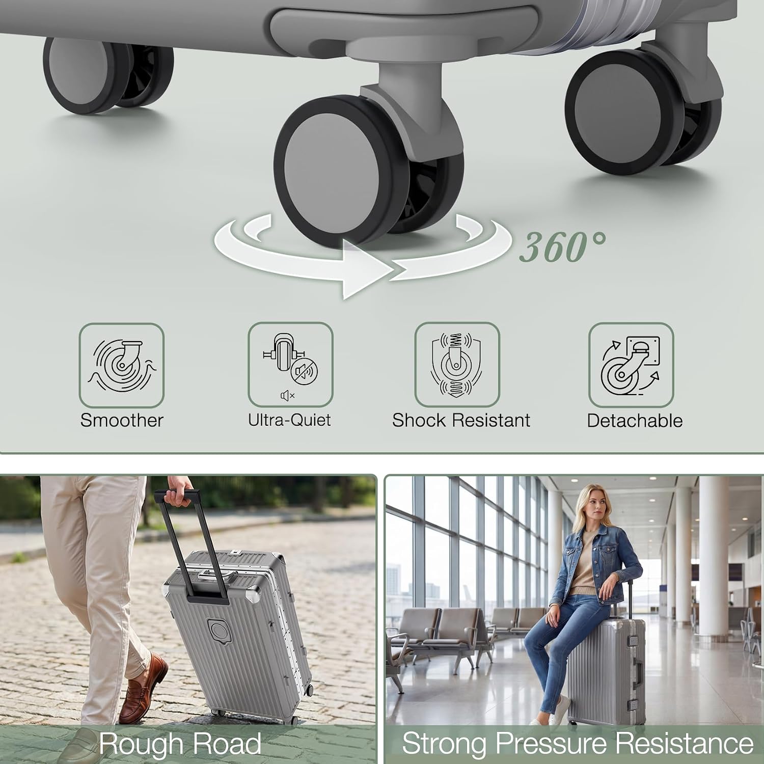 Krute Aluminum Frame Luggage 28 Inch Checked Suitcase With Wheels No Zipper PC Hard Shell Suitcases with Cup Holder and Charger Zipperless Large Travel Luggage
