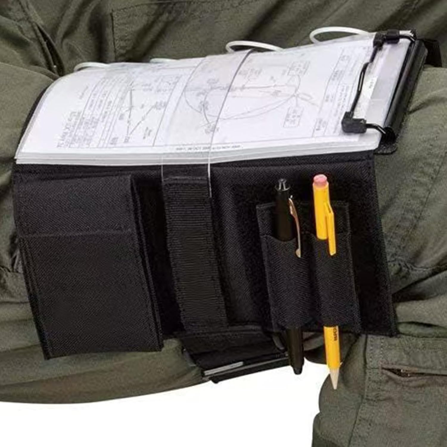 Flight Team Kneeboard with Detachable Writing Pad and Multiple Pockets for Transportation Workers Outdoor Laborers Outdoor Work Knee Pad