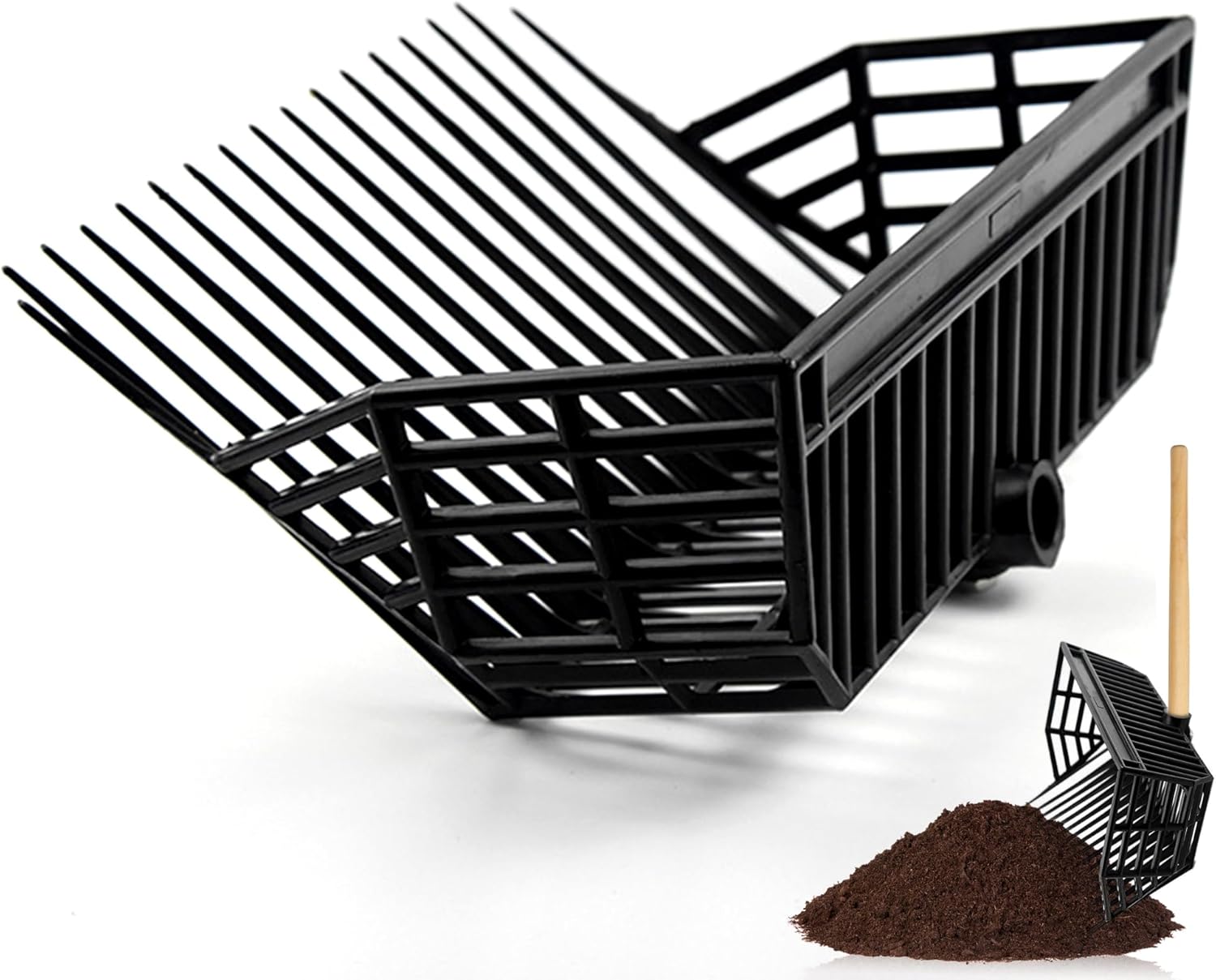 Pitch Fork Replacement Head, Metal Manure Fork for Horse, Pitchfork Head with Angled Tines for Horse Stall Poop Picking up