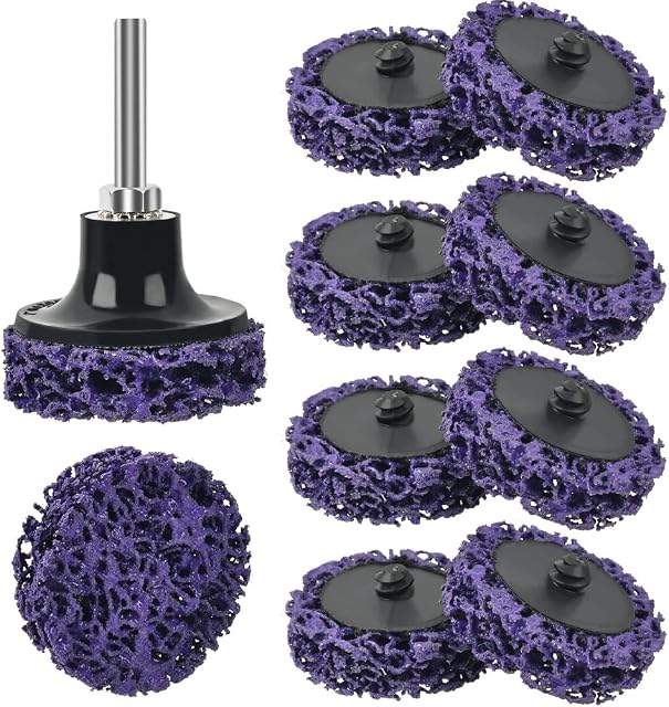10pcs Grinding Disc Cleaning Disc Rough Cleaning Disc, 50mm 2 Inch CSD Disc Surface Finishing or Paint Removal Polishing for Drilling Roller Grinding Disc with Disc Pad Holder