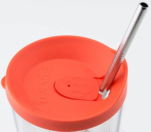 Miniatura 2 de CocoStraw Brand - 2 pajitas de acero inoxidable compatibles con vaso Tervis de 24 onzas, con aislamiento de viaje, tapa transparente para taza de