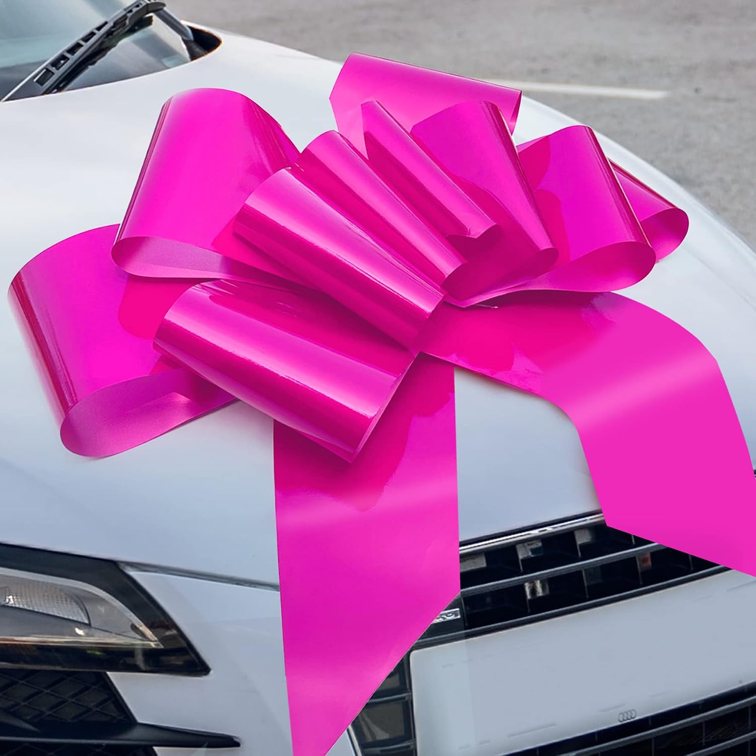 LUCKYLIFE 30inch Big Car Bow, Giant Extra Pink Bow for Car, Gift Bows, Birthday Bows, Huge Car Bows, Christmas Bows for Cars