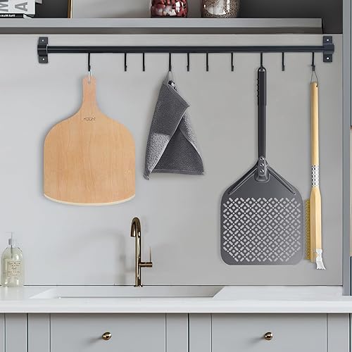 Miniatura 6 de Paquete de 2 cáscaras de madera para pizza, 12 pulgadas, tabla de cortar para horno de pizza, piedra, sartén o parrilla, espátula de pizza para