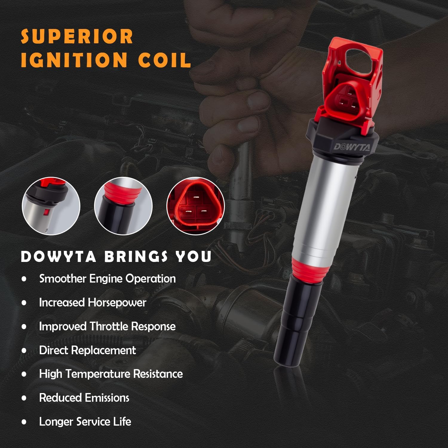 Set of 4 Upgraded Ignition Coil Pack and Iridium Platinum Spark Plugs fits for Mini Cooper 2007-2013, for Cooper Countryman 2011-2016, for Cooper Paceman 2013-2016 1.6L Replaces UF598