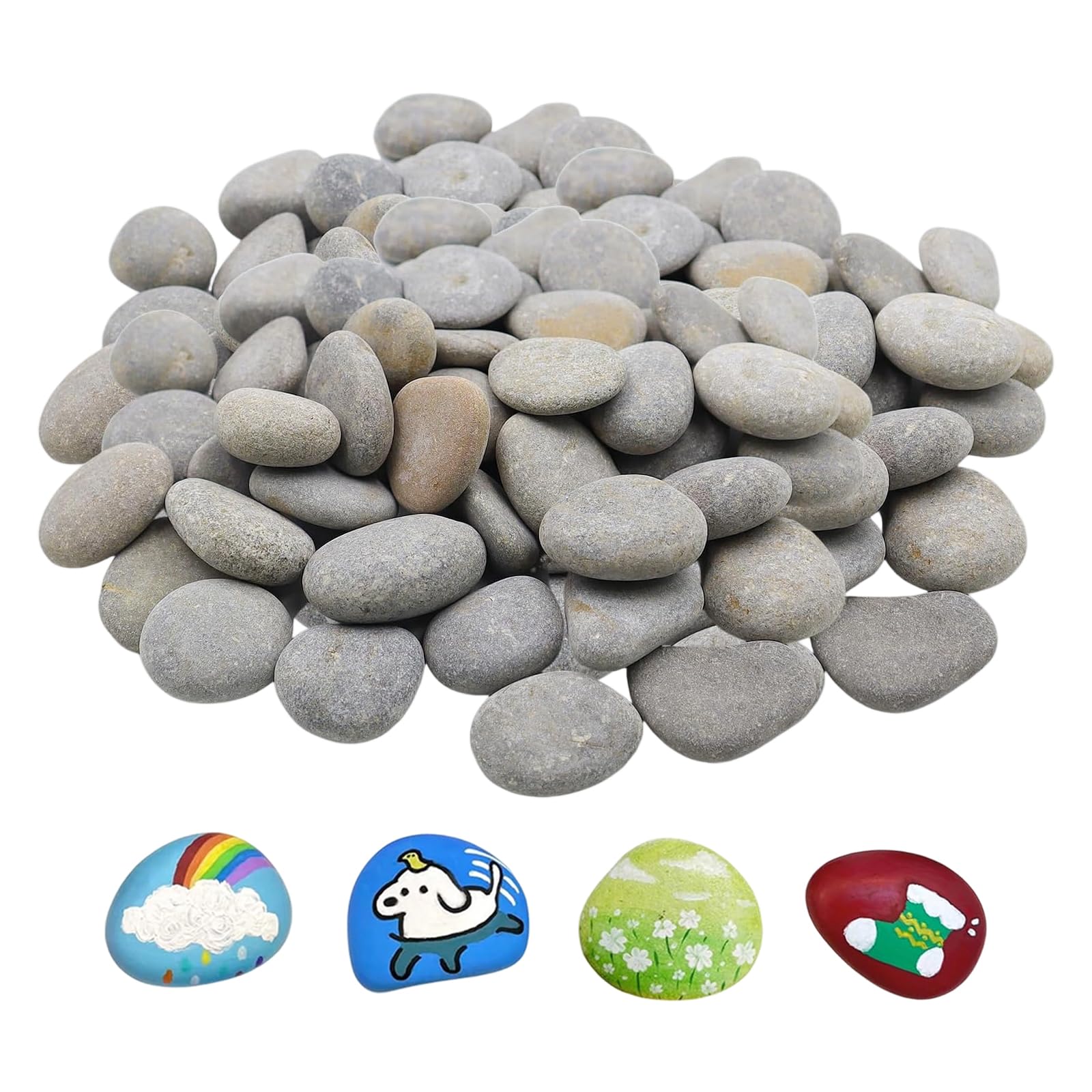 60 Pcs Pebbles, Rocks for Painting Stones to Paint 1-3cm for Crafts School Painting Flower Pots Decoration