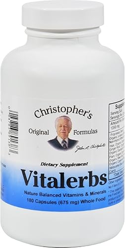 Christopher's Original Formulas Vitalerbs, suplemento herbario rico en nutrientes, 180 cápsulas vegetales