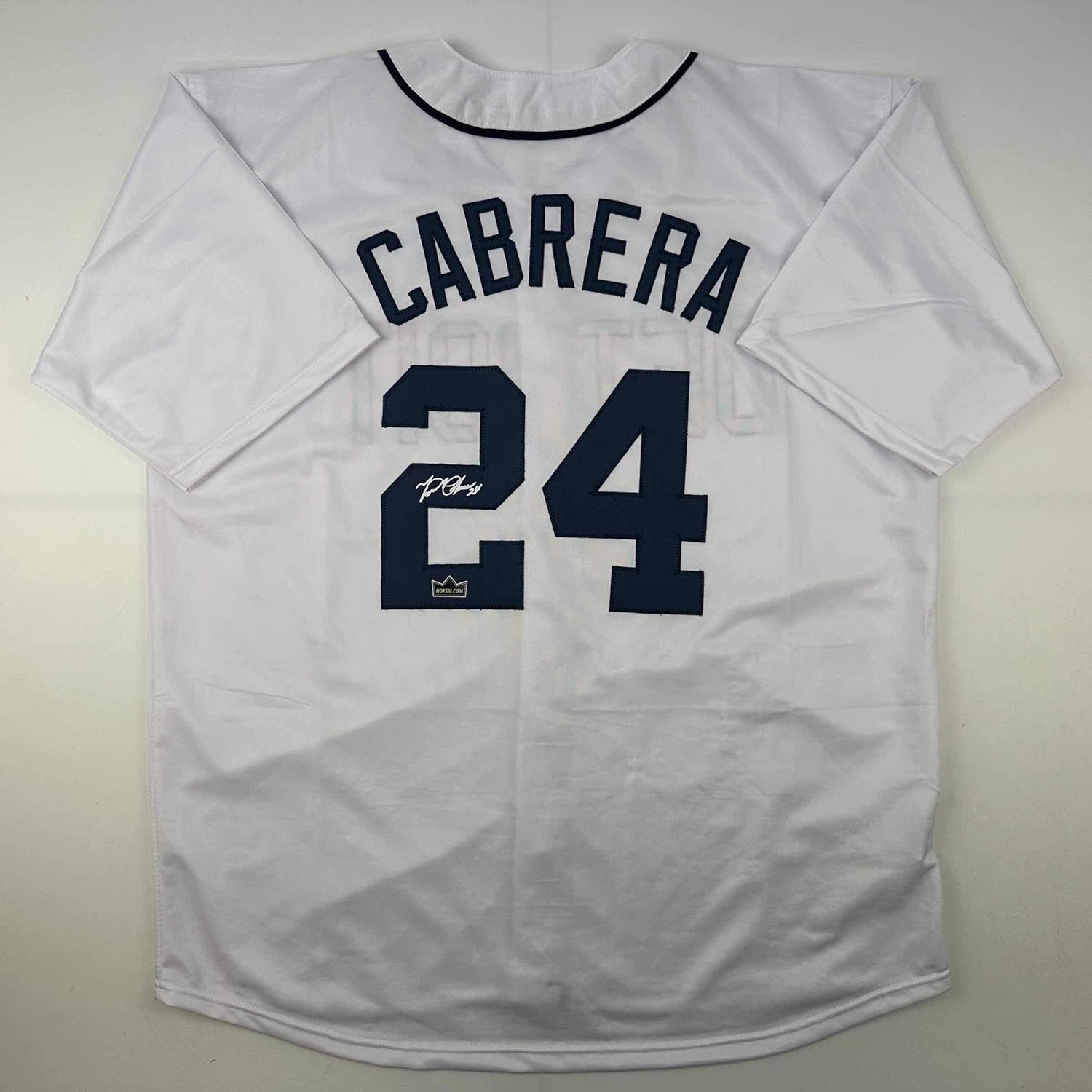 Facsimile Autographed Miguel Cabrera Detroit White Reprint Laser Auto Baseball Jersey Size Men's XL