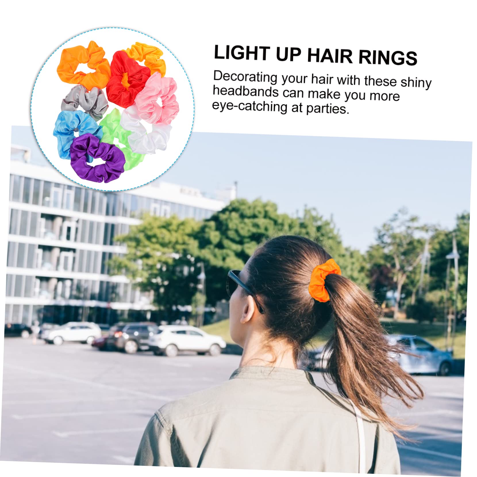 Beavorty 27piezas Led Hair Band Para Fiestas De Halloween Accesorios De Pelo Brillantes Para Niñas Coleteros Elásticos Luminiscentes