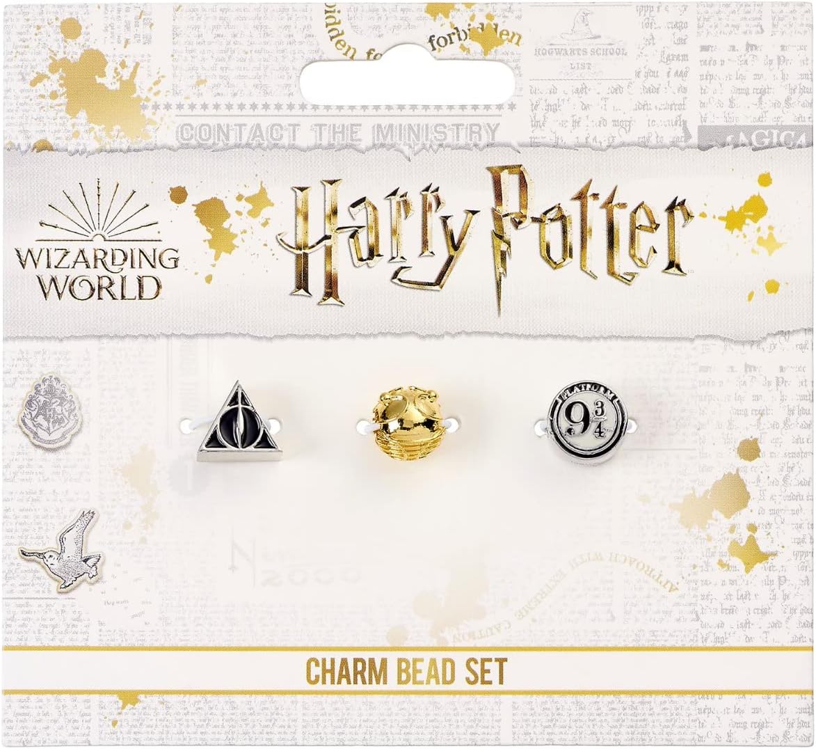 The Carat Shop HP000002 Official Harry Potter Set of Charms Deathly Hallows Golden Snitch & Platform 9 3/4 - Image 2