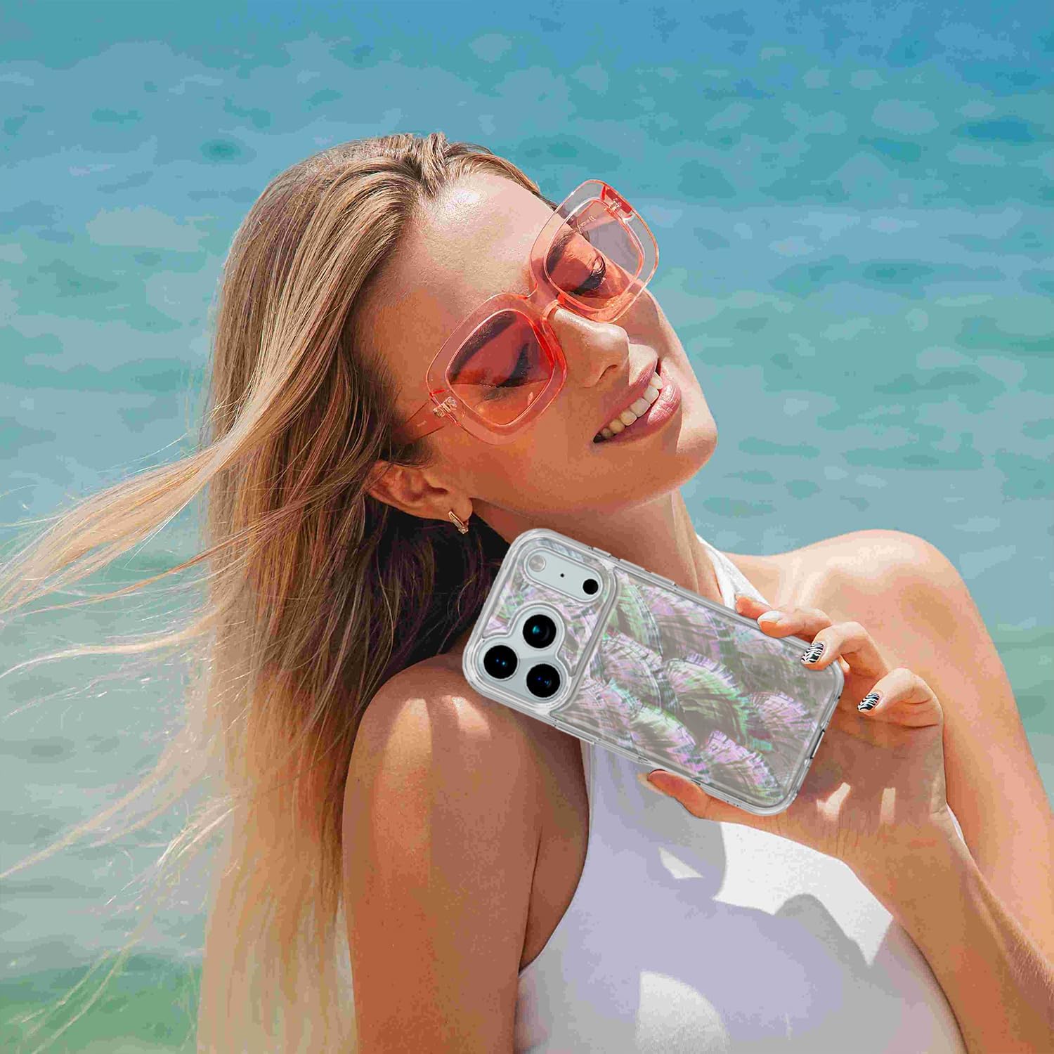 for iPhone 17 Pro Case Made with Unique Genuine Seashell, Durable | Stunning Gorgeous | Drop Protection | Luxury Aesthetic Cover. (Beige) - Image 4