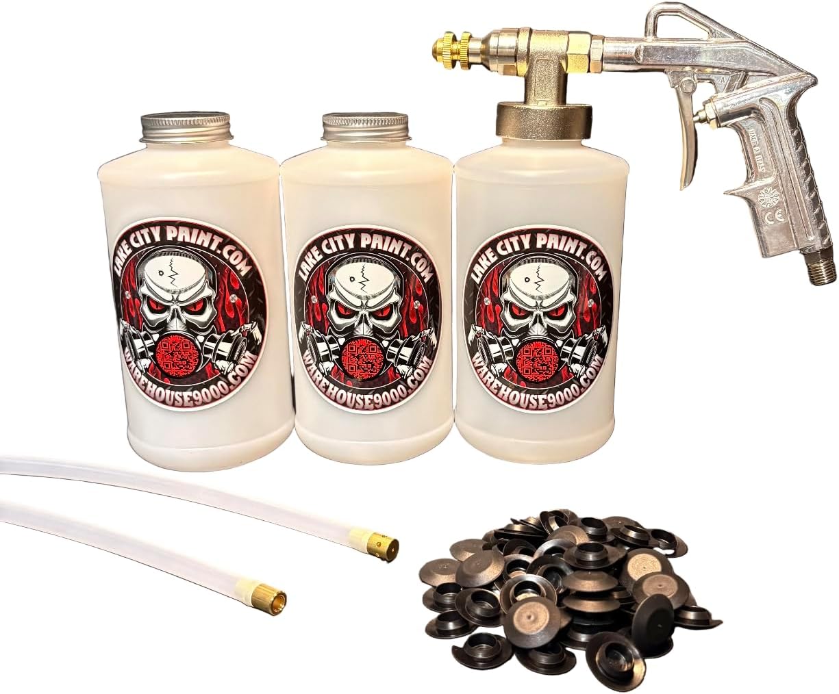 Complete Pro Undercoating Spray Gun - 2 Wand Kit (3 W Quart Bottles)