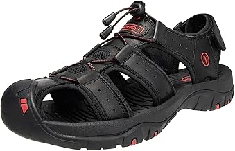 STRDEOUT Sandals, Men's, Sports, Summer, Genuine Leather, Outdoor Straps, Walking Sandals, Amphibious, Outdoors, Camping, Trekking, Fishing, Water Play, Breathable, Toes, Protective , Non-Slip