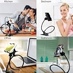 Porte-cellulaire Gooseneck, Support universel de clips pour téléphone portable, Bras flexible 360 Mont Clip Support de fixation réglable pour lit, bureau, cuisine, iPhone, Pad, regarder Movies1