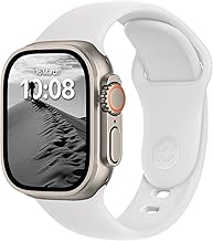 ELECTRONEO SB Strap for Apple Watch Ultra 3 2 49mm, Series 11 10 46mm, 9 8 7 45mm 41mm, SE 6 5 4 44mm 40mm, 3 2 1 42mm 1.65 1.65 1.65 496 in Women's Men's Silicone Sport Bracelet, White