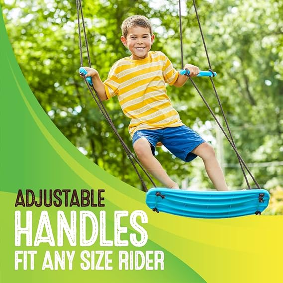 Swurfer Kick Stand Up Surfing Tree Swing Outdoor Swings for Kids Up to 200 Lbs - Hang from Up to 10 Feet High - Includes 24 SwingBoard, UV Resistant Rope, Handles