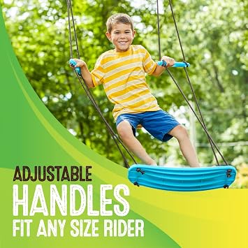 Swurfer Kick Stand Up Surfing Tree Swing Outdoor Swings for Kids Up to 200 Lbs - Hang from Up to 10 Feet High - Includes 24 SwingBoard, UV Resistant Rope, Handles