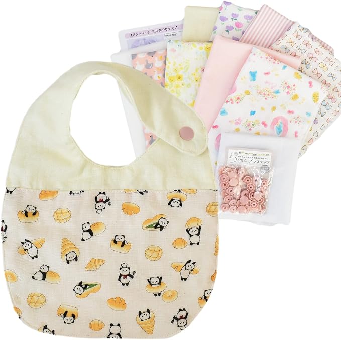 Amazon 手作り工房 My Mama 4枚作れる 手作り スタイキット リバーシブル 水にも安心防水シート入り 女の子用 ダブルガーゼ生地 布 よだれかけ Girl Sセット 布 生地 通販