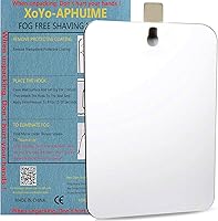 Vista 6 de XoYo Espejo de ducha sin niebla (5.9 x 3.94 pulgadas), incluye 1 ganchos adhesivos, antivaho sin marco para colgar en la pared, accesorio de baño