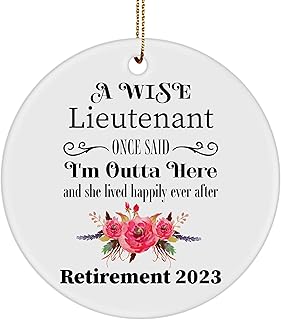 Lieutenant Retirement Ornament 2023, Gifts for Retiring Lieut Military Police Officer General Army Fireman Armed Forces Deputy Captain Navy LT, Farewell Party Decor Christmas