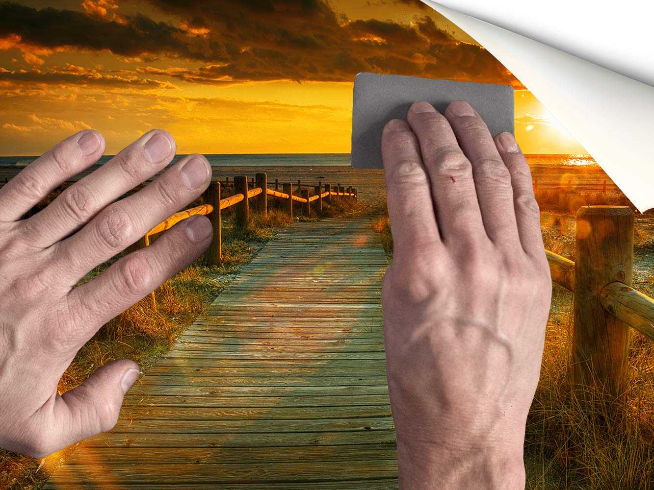 Fotomural Vinilo Para Pared Atardecer en la Playa | Fotomural para paredes | Mural | Vinilo Decorativo | Varias Medidas 200 x 150 cm | Decoración comedores, salones, habitaciones...