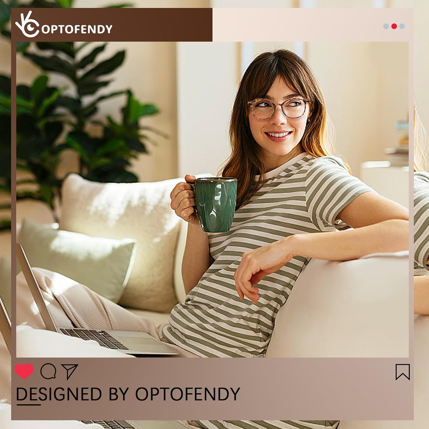 OPTOFENDY TR90 Reading Glasses for Women, Fashion Round Blue Light Blocking Computer Readers with Anti Eyestrain & UV Glare - Image 2