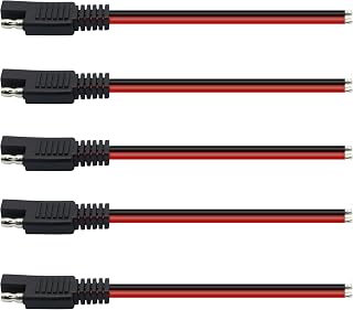 15cm 14AWG SAE Connector Cable SAE 2 Pin Single Plug Quick Connector Disconnect Plug SAE Car Extension Cable YOUCHENG for Motorcycles, Cars, Tractors (5-Pack)…