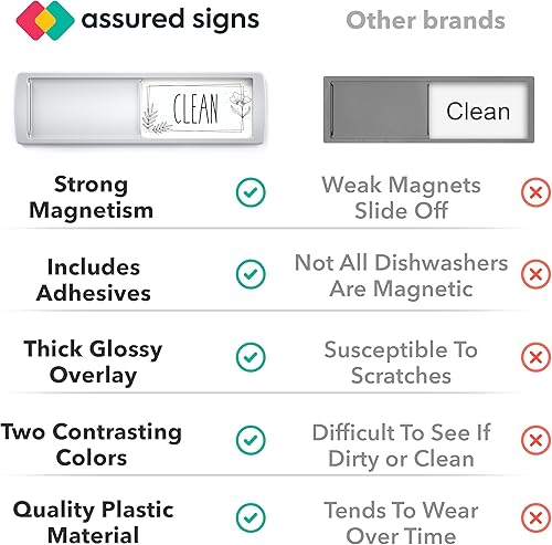 Miniatura 20 de Elegante imán para lavavajillas, 2 x 7 pulgadas, imán ideal para limpiar y sucio para lavavajillas, organizador de cocina, bonita decoración