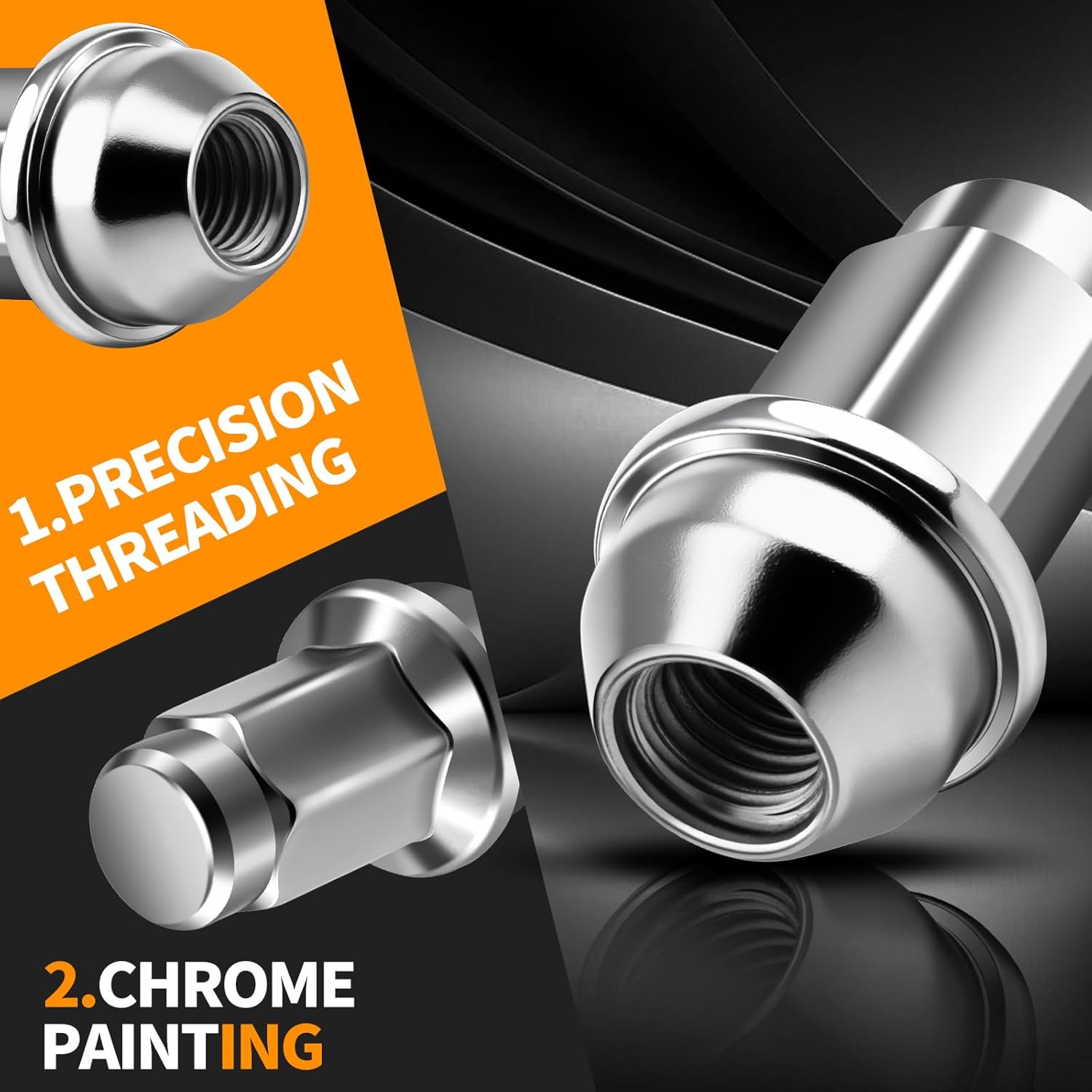 24Pcs 14x2 OEM Lug Nuts for 2004-2014 F150 & 2000-2014 Ford Expedition Lincoln Navigator, One-piece Factory Steel Tuner Nuts, Stock Wheel Lugnuts Replace OE#BD142978 / 4L3Z1012A / 7L1Z1012A