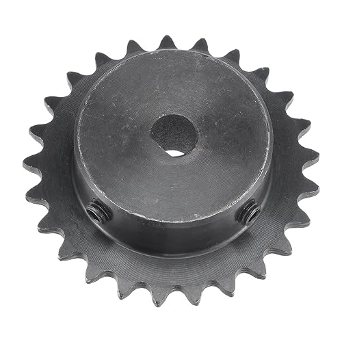 uxcell Piñón de rodillo de 25 dientes tipo B, cadena #25 de un solo filamento de paso de 14 pulgadas, orificio de 0.315 x 0.276 in, acero al carbono